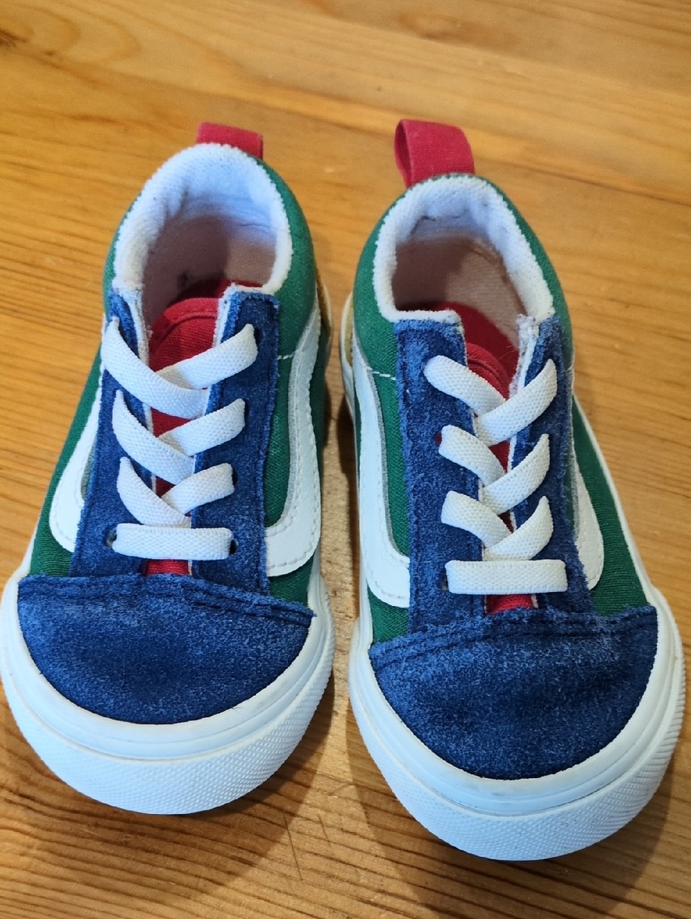 Vans Kids Green, Navy Blue, White & Red